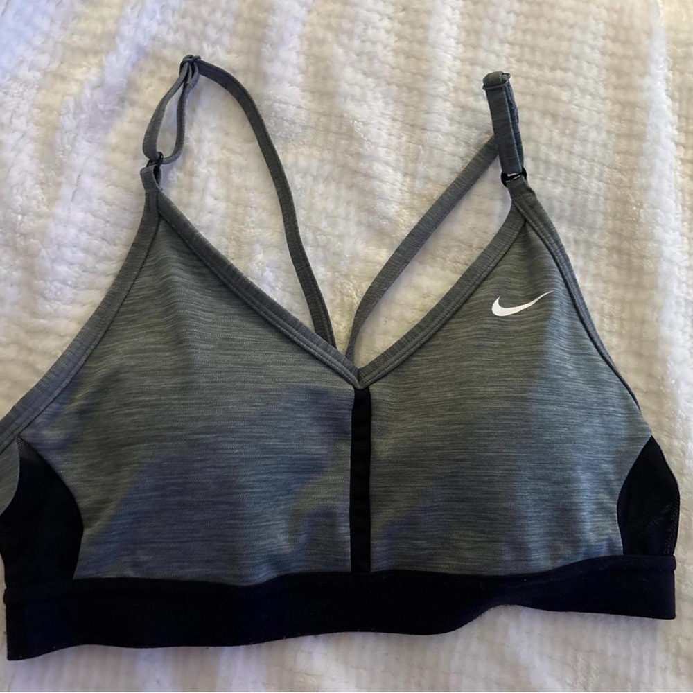 Nike Grey and Black Lightweight Sports Bralette